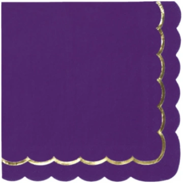 Lietots - Salvetes, violetas ar zeltu (16 gab.) Pa
