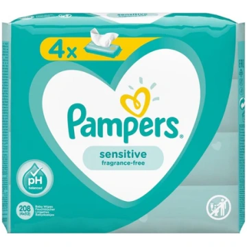 Pampers Baby Wipes Sensitive 4 x 52 per pack