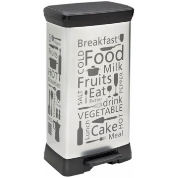 CURVER Pedāļspainis metalizēts Deco Bin 50L Kitche