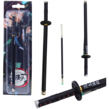 Katana Sword Anime Ballpoint Pen Metal Black Ink R