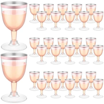 LATERN 50 vīna glāzes ar rožu zelta apmali, 170 ml