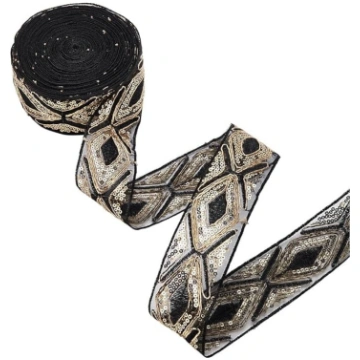 AHANDMAKER 10 jardu poliestera izšūta lente, 51 mm