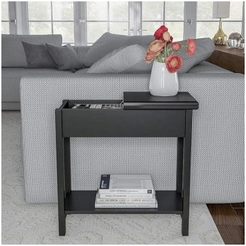 Lavish Home Flip Top End Table - Slim Side Console