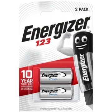 Energizer CR123A litija baterija 3V 1.5Ah, 2 gab
