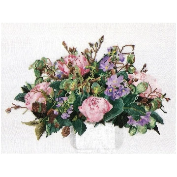 Thea Gouverneur - Izšūšanas komplekts - Peonijas -