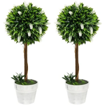 2 gabalu komplekts mākslīgās lavandas koka, 60 cm 