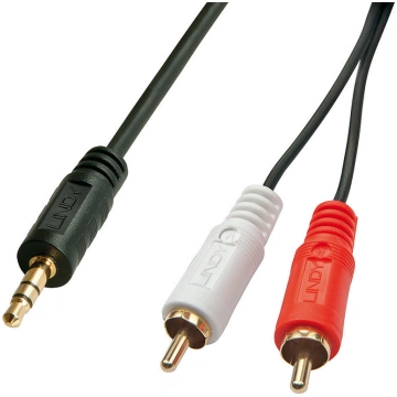Lindy 35680 audio kabelis 1 m 3.5mm 2 x RCA Melns