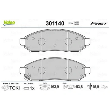 VALEO 301140 Bremžu uzliku kompl., Disku bremzes