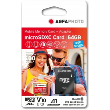 "Card AgfaPhoto MicroSDXC UHS-I 64GB High Speed Cl