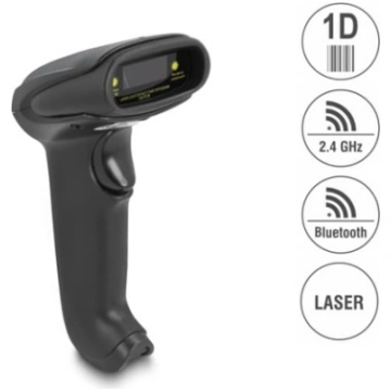 Delock Barcode Scanner 1D Laser for 2.4 GHz, Bluet