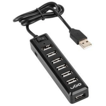 Natec UGO USB HUB 7-Port USB 2.0 active on/off bla