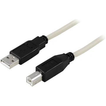 Kabelis DELTACO USB 2.0 "A-B", 1.0m, balts-melns /