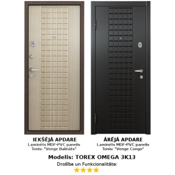 Metāla Durvis (ārdurvis) Torex Omega-3 ar 2 MDF ap