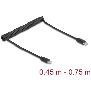 Delock USB 2.0 Type-C™ Coiled Cable male to male 0