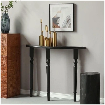 Black Half Moon Console Table, Narrow Side Table w