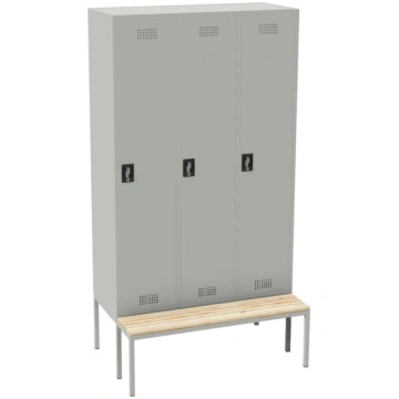 3 vietīga metāla garderobe ar solu