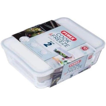 Pyrex Cook&Freeze 2 taisnstūrveida trauku komplekt