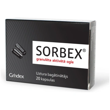 SORBEX® granulēta aktivētā ogle, kapsulas N20