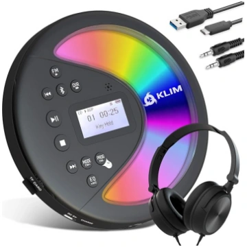KLIM Discover ar austiņām + pārnēsājamais CD atska