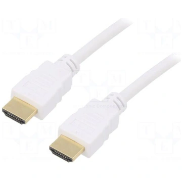 Cable | HDMI plug,both sides | PVC | 3m | white | 
