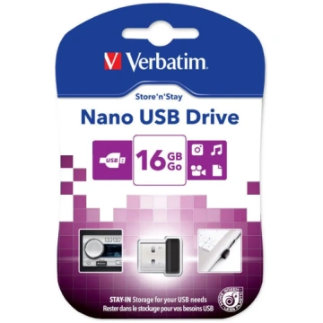 "STICK 16GB USB 2.0 Verbatim Store"n"Stay Nano blu