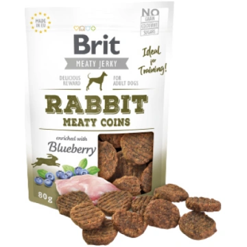Brit MEATY JERKY Rabbit Meaty Coins RABBIT 80g ( 8