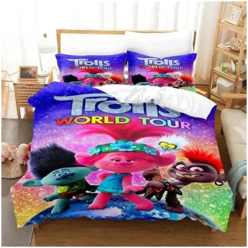3D Print Cartoons Bed Sheet Set Trolls Bedding Set