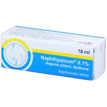 NAPHTHYZINUM 0,1 % deguna pilieni, 10 ml