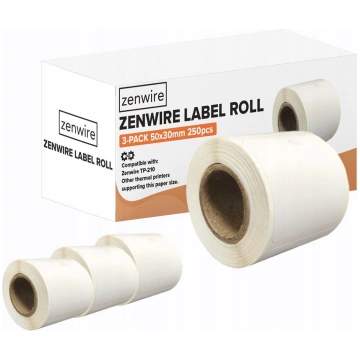 Zenwire Etiķetes Termiskās Pašlīmējošs 3-pak 250 g