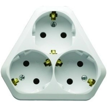 Adapteris Makel, 3-viet., a/z, balts, trijstūris, 