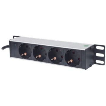Intellinet 10" 1U Rackmount 4-Way Power Strip - Ge