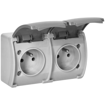 Double socket 2x2P+E AQUATIC IP44 Ornobaltic