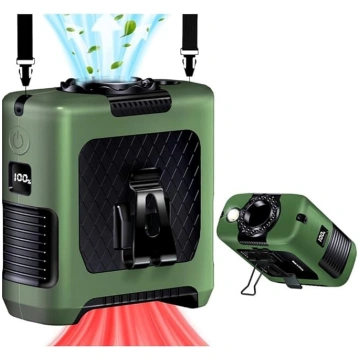 AINFTIME 2025 Pārnēsājams vēdeklis ar jostas stipr