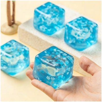 Snowflake Ice Cube Squishy Toy, Transparent Water-