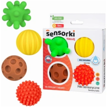 TULLO Attīstošās, sensorās bumbiņas 4gab., 495 802