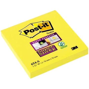 Post-It Sticky notes, Super Sticky 76x76mm, yellow