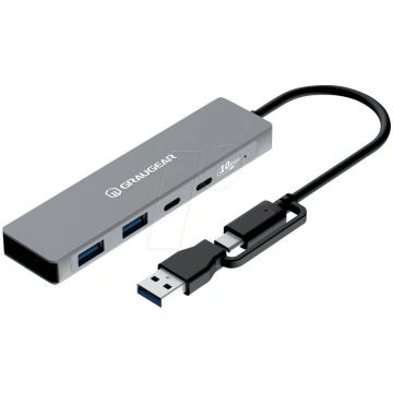 GRAUGEAR 10Gbps USB-HUB 4x USB 3.2 2x Type-C und 2
