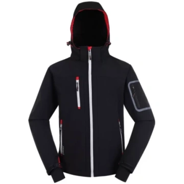 Softshell jaka ar kapuci Acropolis PESSO melna 2XL