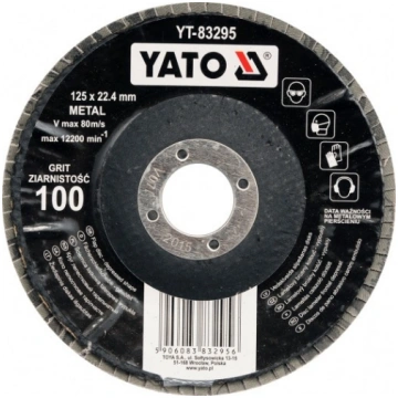 Vēdekļveida slīp.disks D125x22 mm, P40 YT-83292