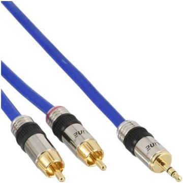 Kabel InLine Jack 3.5mm - RCA (Cinch) x2 5m niebie