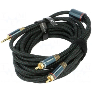 Cable | Jack 3.5mm 3pin plug,RCA plug x2 | 5m | bl
