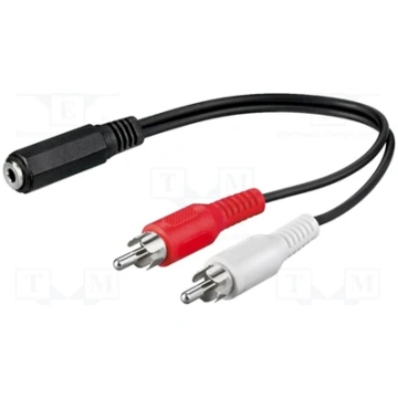 Kabelis | RCA spraudnis x2, Jack 3,5 mm 3 kontaktu