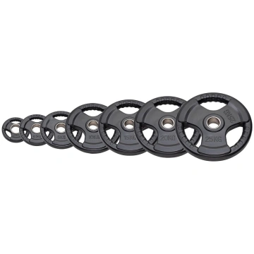 Disco in ghisa olimpionico gommato tri-grip linea 