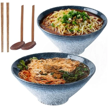 Japāņu 9 collu keramikas Ramen nūdeļu zupas bļoda,