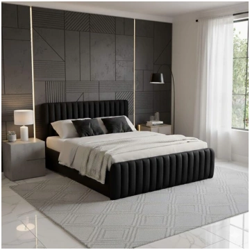 Gulta POSH|180x200|Melna|Velūrs Sapnas.eu