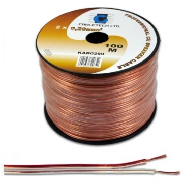 Akustikas vads 2x0.2mm² bezkrāsas CABLETECH