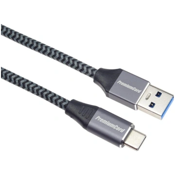 Kabel USB PremiumCord USB-A - USB-C 0.5 m Czarno-s