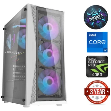 Dators i7-12700KF 32GB 2TB SSD RTX 5060 NOOS White