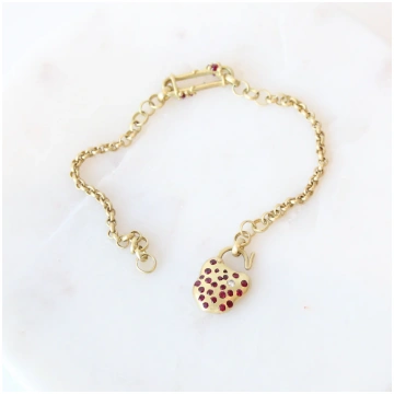 Ruby Padlock Bracelet