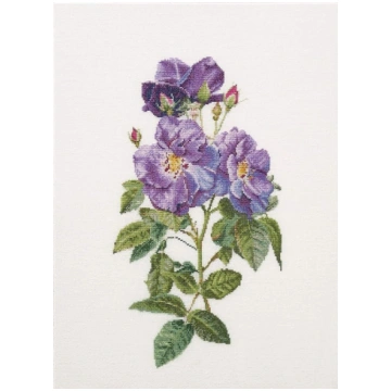 Thea Gouverneur - Kreuzstich-Set - Blaue Rosen Rha